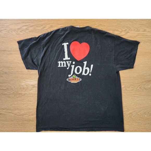 Texas Roadhouse Employee Uniform T-Shirt Black XL I Love My Job Workwear - Picture 9 of 10